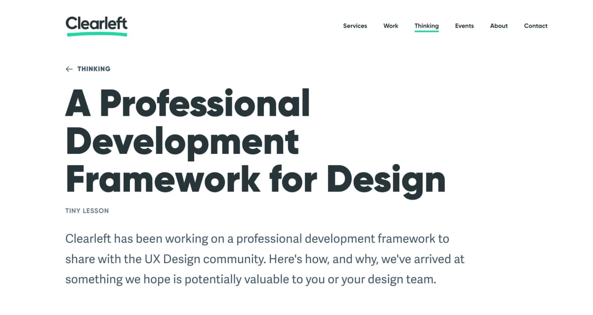 Clearleft framework inspiration