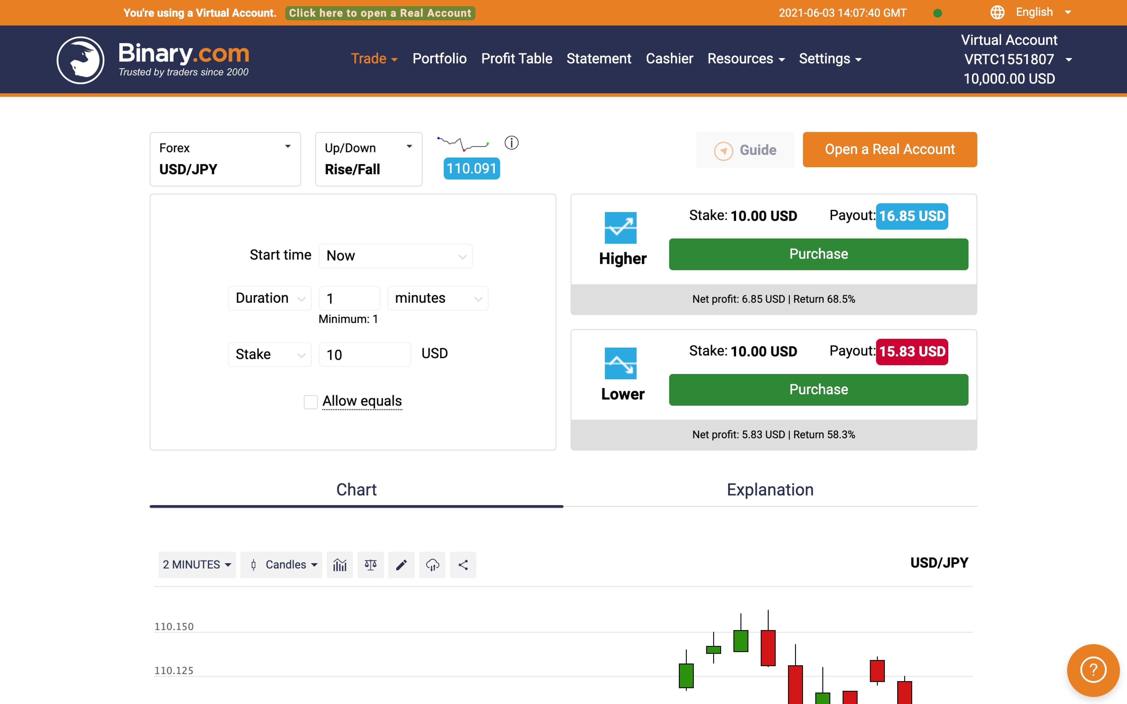 Binary.com Legacy Interface