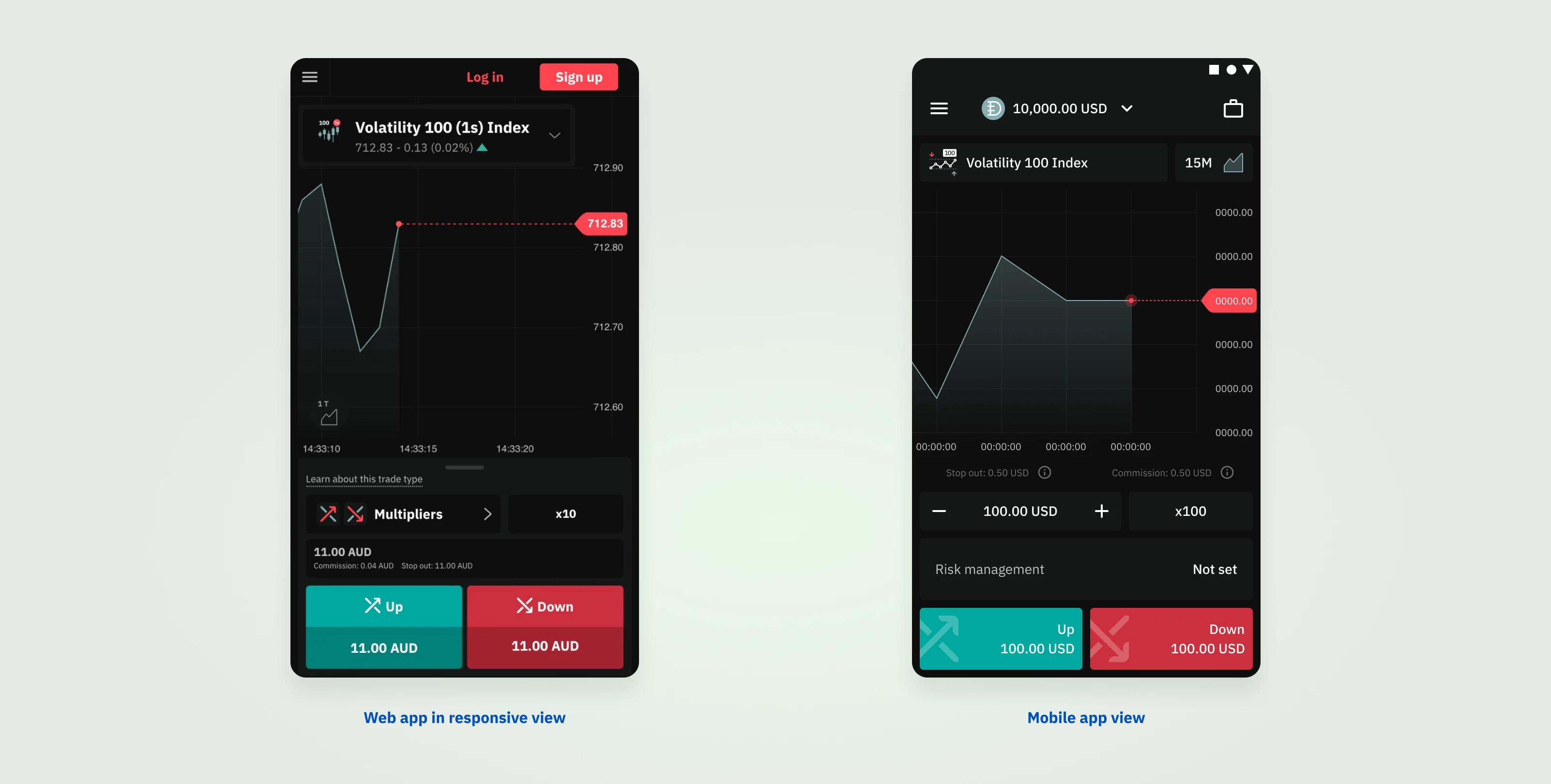 Initial Mobile App Design - Web vs Mobile View